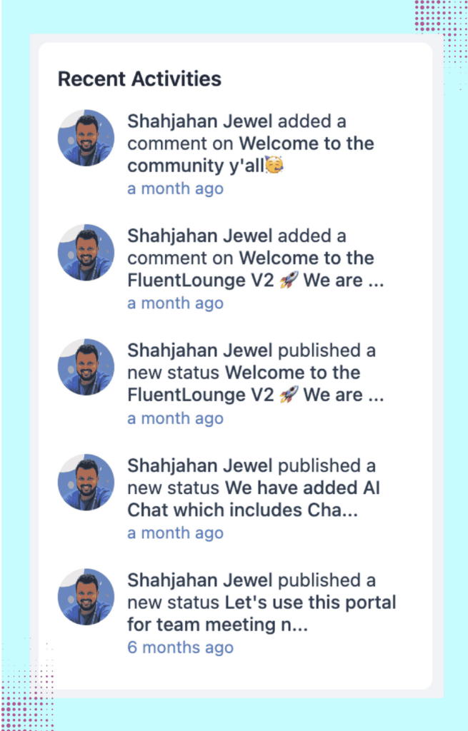 Activity feed in FluentCommunity