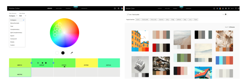 Adobe color CC color palette generator