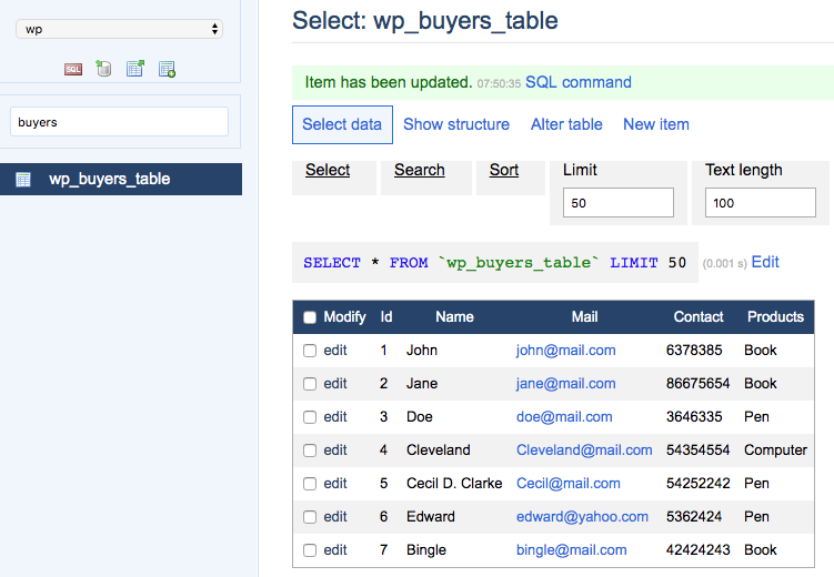 Create Table from Custom SQL