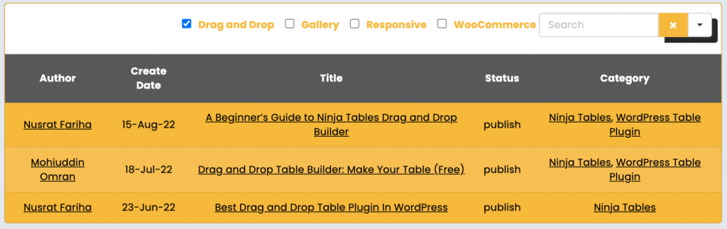 Custom filter in table plugin