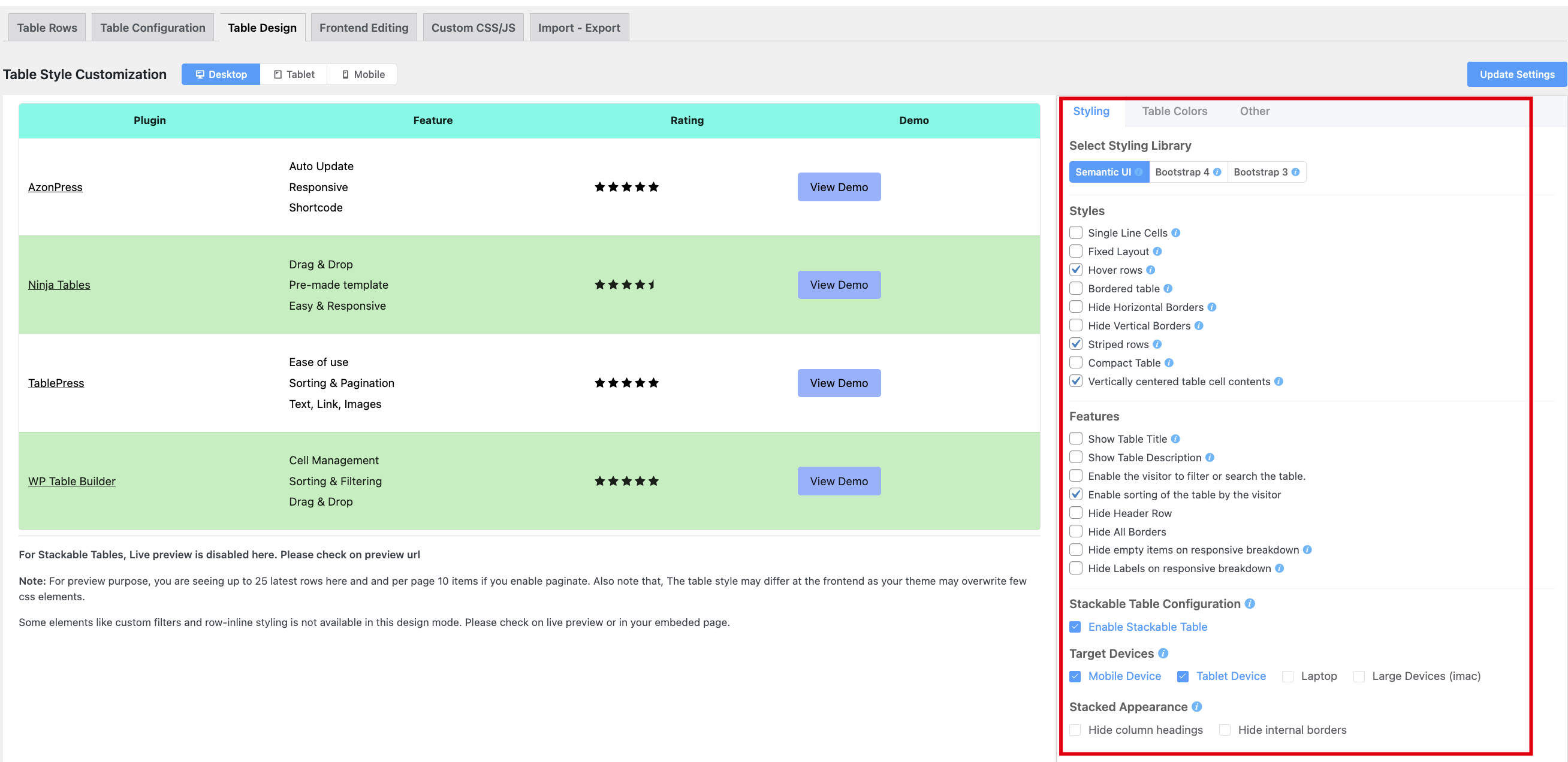 Ninja-Tables-Advanced-Table-Design-Customization