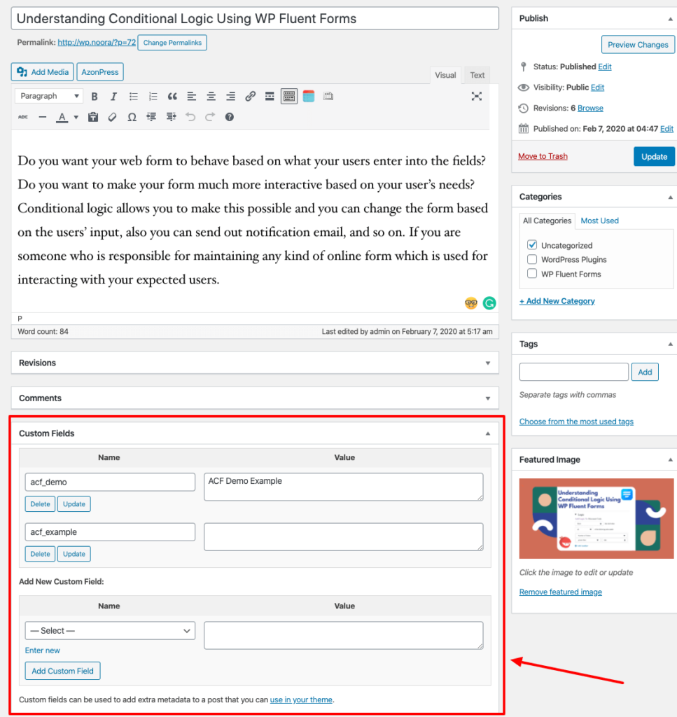 edit Custom Fields