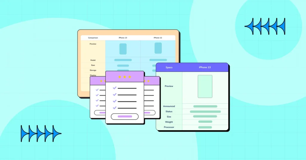 Types of Product Comparison Tables